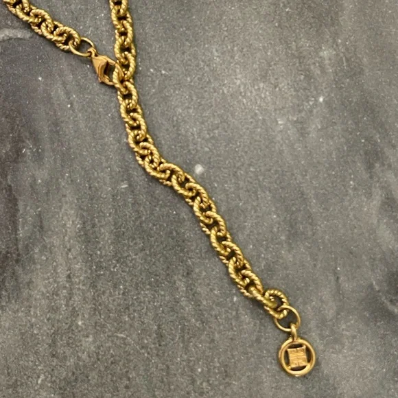 Vintage Givenchy Gold Lariat Adjustable Gold Chain Necklace - Picture 9 of 12
